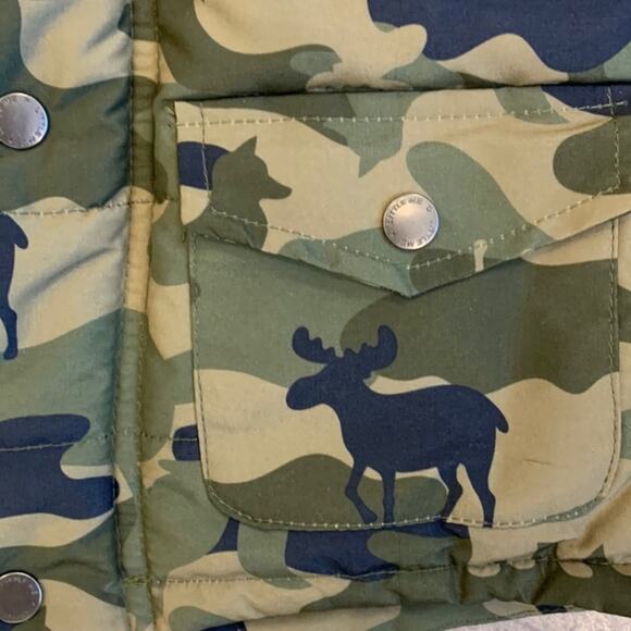 Little Me Green Camouflage Animals Puffer Vest - Picture 2 of 5